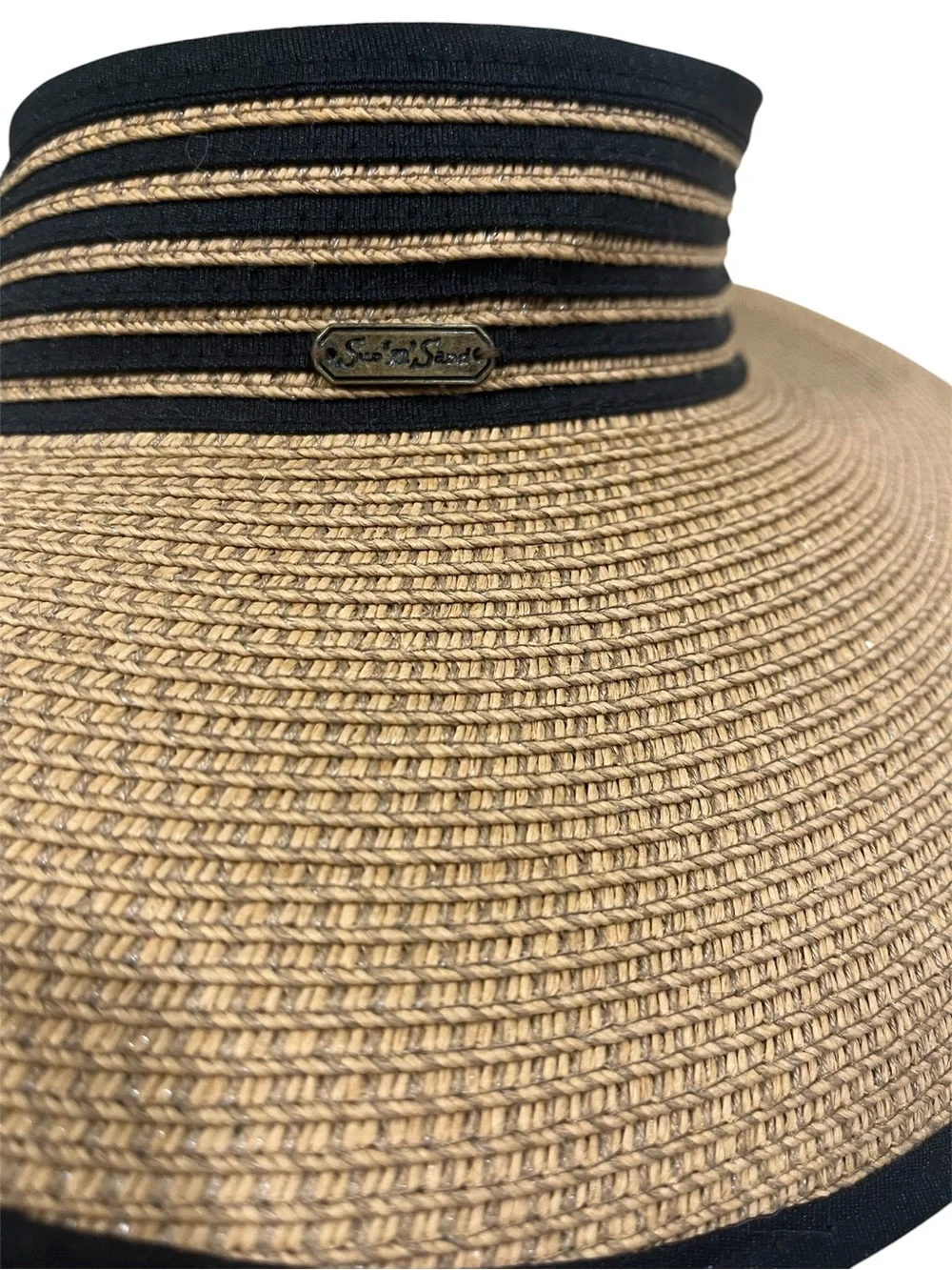 Sun ‘N’ Sand Women’s Straw Visor- UPF 50+ UV Protection- Summer Hat